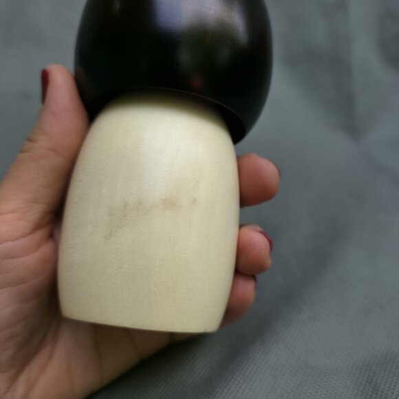 Japanese Woody Craft Wooden Doll Blossoms MADE IN JAPAN Red Bow Kokeshi - Picture 5 of 9